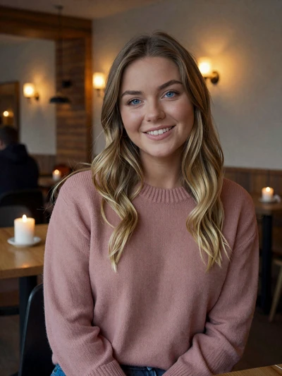 Thea, 26, Norwegian woman in a cozy cafe open to meeting American men