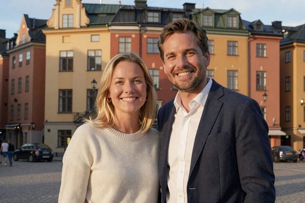 David from Denver and Ingrid from Stockholm - Thebridesblog success story couple in Stockholm old town