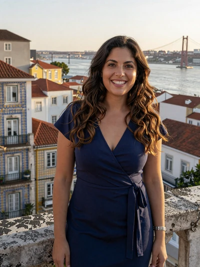 Beatriz, 30, Portuguese woman on a Lisbon terrace seeking genuine love