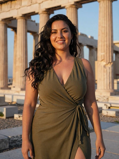 Ioanna, 33, Greek woman near ancient columns seeking lasting love with American man