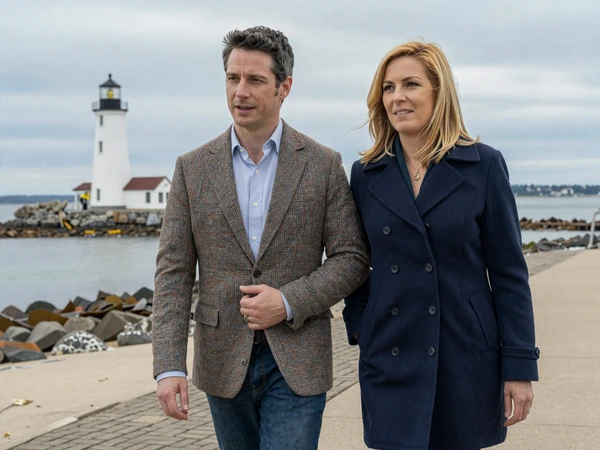 William and Charlotte, an American-British couple on a New England waterfront